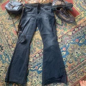 Black raw hem bell bottoms!